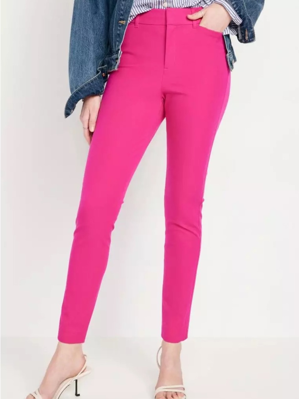 Old Navy Slim Ankle Pants in Vibrant Hot Pink